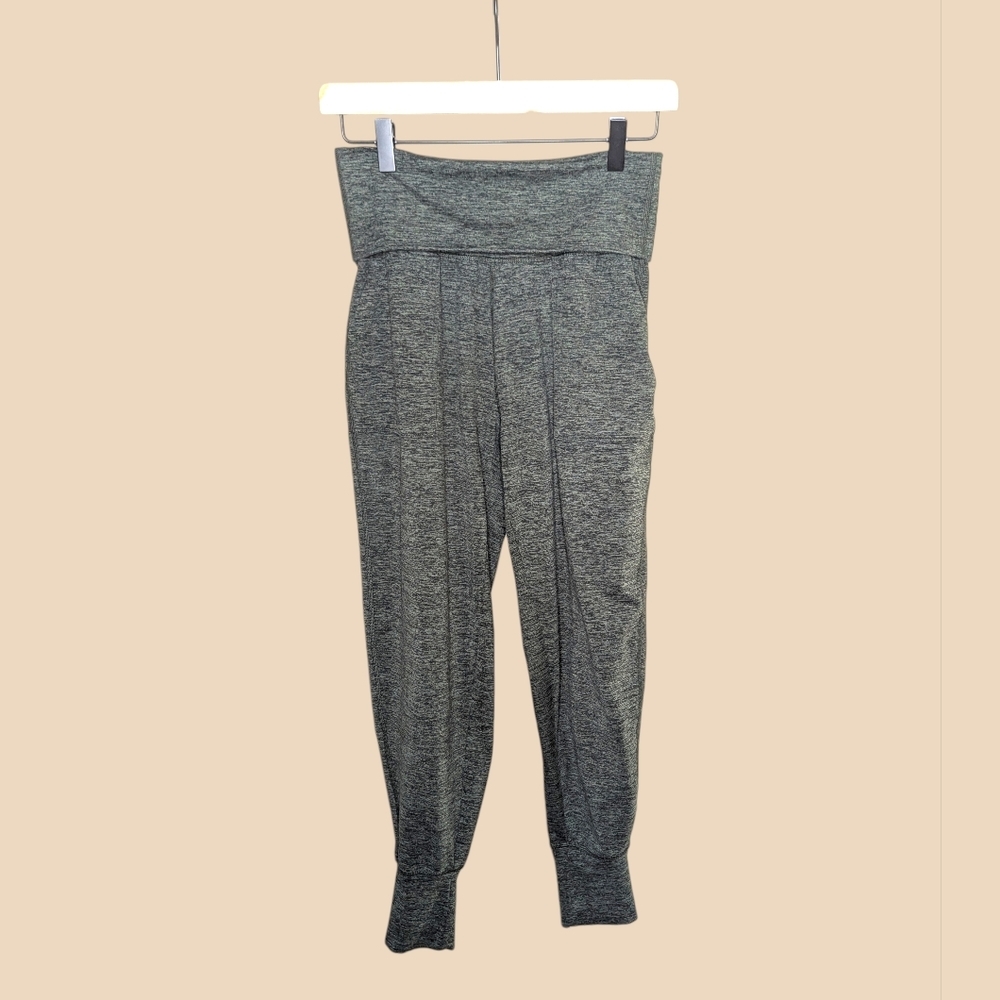 Aerie OFFLINE Joggers XS Gray Green High Waisted Foldover Athleisure Loungewear
